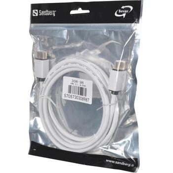 Sandberg HDMI кабель 308-98, 2м, Белый цвет, 2xHDMI (308-98)