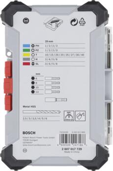 EXTRA HARD SKRŪVGRIEŽA UZGAĻU UN METAL HSS URBJU KOMPLEKTS, 35 GAB. BOSCH 2607017729 (2607017729)