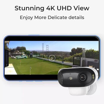 Уличная и внутренняя 4K беспроводная аккумуляторная WiFi камера наблюдения с цветным ночным видением и защитой IP66 Белая Argus Series B740X BWB4K01W Reolink (BWB4K01W)