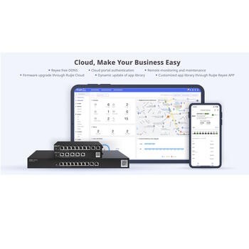 Ruijie Умный облачный шлюз с PoE RG-EG305GH-P-E, 1.5Gbps, 4× PoE+, 4× WAN, 64 VPN туннеля, 60W PoE бюджет, Черный (RG-EG305GH-P-E)