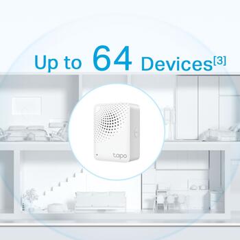 Tapo Smart IoT Hub ar zvanu, TP-Link, Tapo H100, 922 MHz, 2.4GHz Wi-Fi, 0~40°C, 72 x 62.5 x 51 mm, UL94-V0 (TAPOH100)