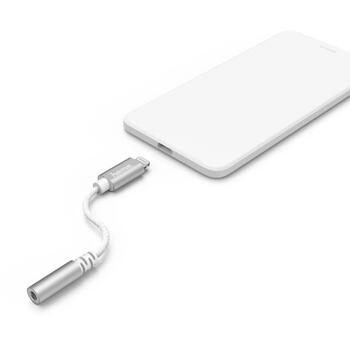 Hama адаптер 00187210, 3.5mm аудио разъем, Lightning штекер, белый, поддерживает микрофон и воспроизведение аудио (00187210)