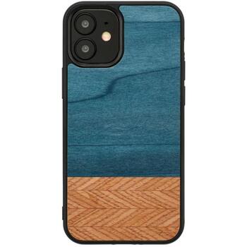 Man&Wood чехол M8531B, 68x134x10mm, 26g, дерево, поликарбонат, синий, совместим с Apple iPhone 12 mini (M8531B)