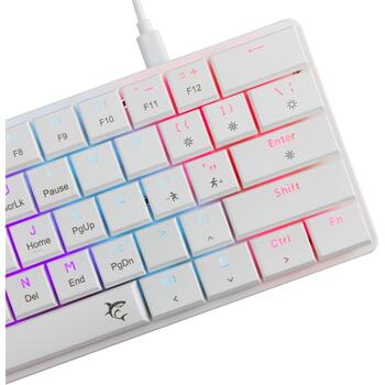 White Shark Клавиатура NAGAMAKI-W-US-RED.SW, 29.2см, 10.3см, 2.5см, 0.32кг, USB-C, RGB подсветка, 62 клавиши (NAGAMAKI-W-US-RED.SW)