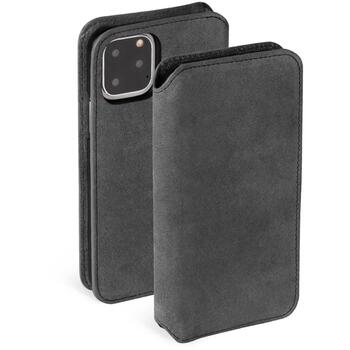 Krusell Broby PhoneWallet 61755, pelēka, zamšāda, aizsardzība pret skrāpējumiem, divas kabatas, izgriezums kamerai (61755)