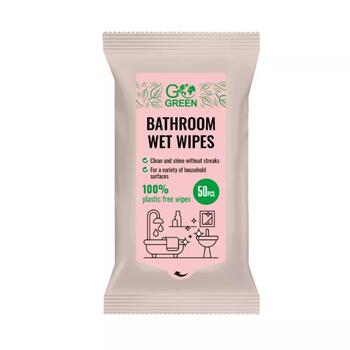 Gogreen влажные салфетки для ванной 1901184, 50 шт., 100% биоразлагаемые, без пластика, 96% натуральные (1901184)