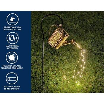 Beper Солнечная садовая лампа P207ILO002, 36 LED, 2W, IP44, металл, золото, датчик дневного света, 80см кол (P207ILO002)