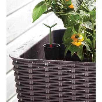 Keter Easy Grow Rattan Waves кашпо, коричневый, 29194592590, 114x49x76см, индикатор уровня воды (29194592590)