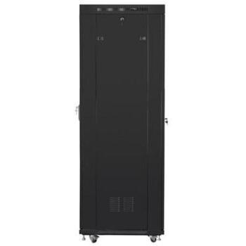 Lanberg стоящий шкаф Rack 19 42U FF01-6042-23BL, 600mm, 1000mm, 1200kg, перфорированная передняя дверь, ЖК-дисплей (FF01-6042-23BL)