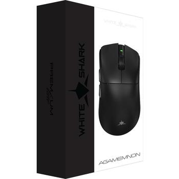White Shark игровая мышь AGAMEMNON WGM-9012 AGAMEMNON-B, 30000 DPI, 8000 Hz, 56 г, 6 кнопок, 2.4 GHz, Bluetooth, USB, PTFE, OMRON (AGAMEMNON-B)
