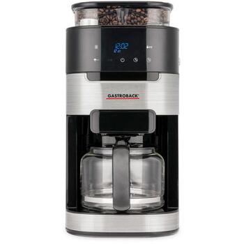 Gastroback 42711 кофемашина Grind & Brew Pro, 12 чашек, 1,5л, 900Вт, 8 степеней помола, 3 уровня крепости, таймер, ЖК-дисплей (42711)