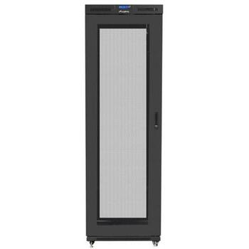 Lanberg стоящий серверный шкаф 19 дюймов 47U 800x1000mm, перфорированные LCD двери, FF01-8047-23BL, 1200кг, 4 вертикальные рейки (FF01-8047-23BL)