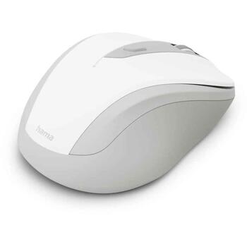 Hama беспроводная оптическая мышь WM-400 001730780000, 1600 DPI, 2.4 ГГц, 10 м, 6 кнопок, USB Type-A, эргономичная, тихая, белая (001730780000)