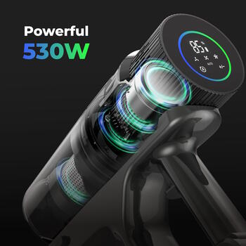 Беспроводной пылесос со складной трубкой 530W 2500mAh 29.6V турбощётка и щётка от пылевых клещей самостоящий ASC0002 Aeno (ASC0002)