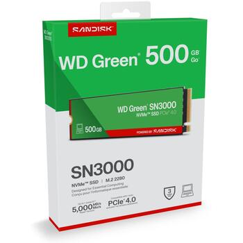Sandisk SSD WDS500G4G0E, 500GB, M.2, PCI Express 4.0, NVMe, 5000MB/s чтение, 4100MB/s запись, QLC 3D NAND, 150TBW (WDS500G4G0E-00CPS0)