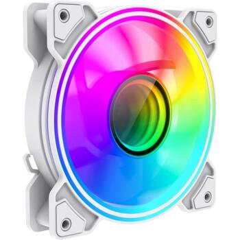 Gamemax Вентилятор корпуса DUAL RING INFINITY WH, 120mm, 1200rpm, 47cfm, 30dB, ARGB вентилятор (DUAL RING INFINITY WH)