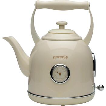 Gorenje Чайник K17CLIN, 2000 W, 1.7 L, Пластик/Металл, 360° вращающаяся база, Бежевый (K17CLIN)