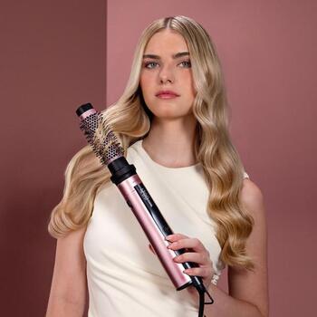Cecotec Фен CeramicCare 10in1 AirBrush A01_EU01_116277, 1200 Вт, 3 уровня нагрева, ионное кондиционирование, черный/розовый (A01_EU01_116277)