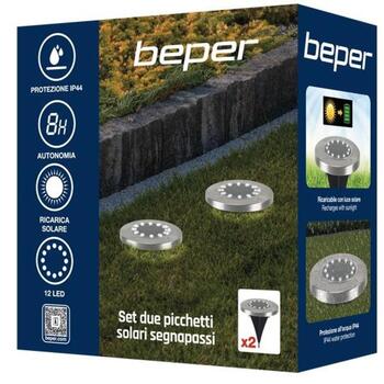 Beper Солнечные дорожные маркеры P207ILO020, 2x115mm, IP44, черный и серебристый цвет, интегрированный датчик дневного света (P207ILO020)