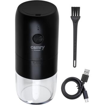 Camry беспроводная USB электрическая кофемолка CR 4302, 25 Вт, ёмкость для кофейных зерен 25-30 г, черный (CR 4302)