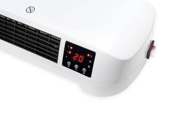 Sienas keramiskais sildītājs telpu papildu apsildei 2000W taimeris pults ventilatora režīms WH2018 342352 Eurom (342352)