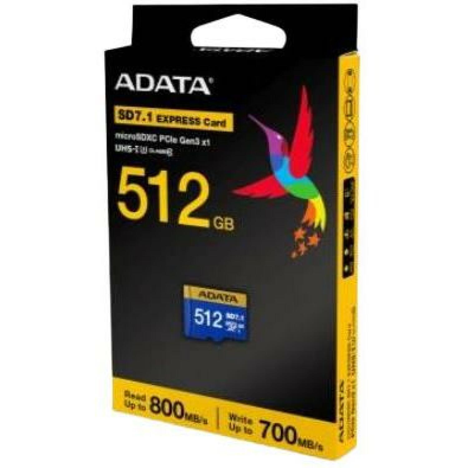 Adata карта памяти UD512GEX3L1-C 512GB, скорость чтения 800MB/s, скорость записи 700MB/s, UHS-II, V30 (UD512GEX3L1-C)