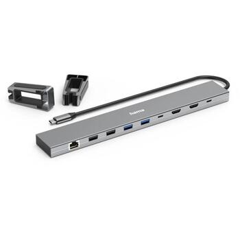 Hama док-станция 00200145, 26.4 см, 6 см, 2.94 см, 100 Вт, 5 Гбит/с, 2xHDMI, 2xUSB-C, 4xUSB-A, RJ-45 (00200145)
