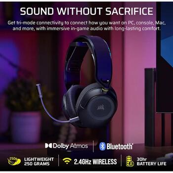 Corsair Gaming Headset | HS35 v3 | Bluetooth | Over-Ear | Microphone | Carbon | Wireless (CA-9011401-WW)