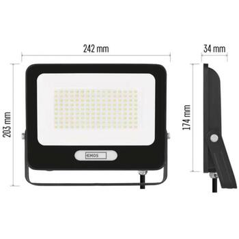 Emos LED прожектор GLARO ZS2254B, 100 W, 10000 lm, IP65, нейтральный белый, алюминий, 120°, 20000 ч (ZS2254B)