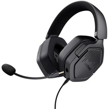 Trust наушники GXT492 Carus, 20-20000 Гц, 1.2 м кабель, 50 мм динамики, съемный микрофон, черный (25447)