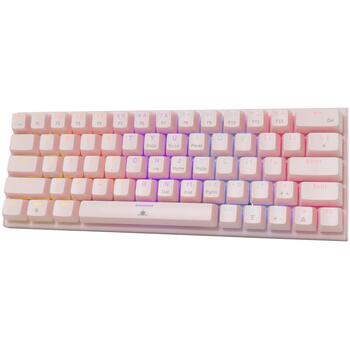 White Shark WAKIZASHI 2 GK-002421V2, механическая, розовая, 63 клавиши, USB, 1.5m кабель, синие переключатели, подсветка (WAKIZASHI-2-US-P-BLUE.SW)