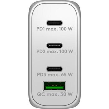 Goobay strāvas adapteris 65556, 100 W, 4.5/5/9/12/15/20 V, 2xUSB-C 20 V 5 A, 1xUSB Type A 15 V 2 A (65556)