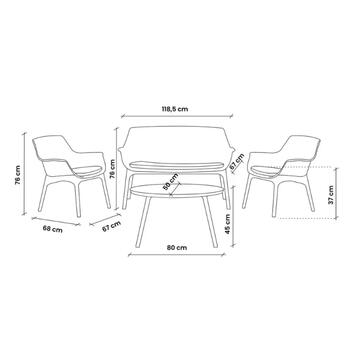 Bica Комплект садовой мебели Luxor Lounge Set 16907707, белый, 4-местный, полипропилен, стекловолокно, складной (16907707)