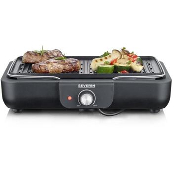 Severin Гриль 8556, 2300 W, 0-230°C, 37x29 см, съемные детали, выключатель безопасности, индикаторные лампы (8556)