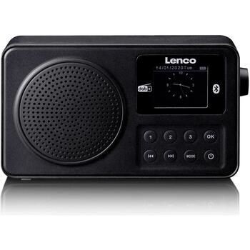 Lenco Pārnēsājams DAB+/FM radio ar Bluetooth® un uzlādējamu akumulatoru - melns (PDR-033BK)