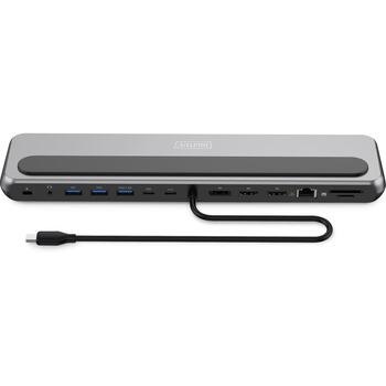Digitus USB-C 8K док-станция DA-70919, 1x Ethernet, 2x HDMI, 1x USB-C, 3x USB-A, 100W PD (DA-70919)