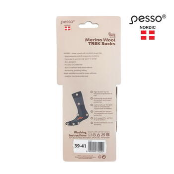 Термосетки из мериносовой шерсти, 42-44, Pesso, черные, 1 пара (KOMER42-44)