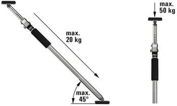 Bessey ST290 телескопическая стойка для гипсокартона, 1600-2900мм, 50кг, 2.4кг (ST290)