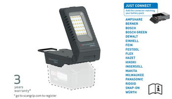 Lokanā galva priekš BASIC CONNECT, 1300 lm, karkass CAS, Scangrip, 03.6109C, 30 LED, 110°, IP30 (03.6109C)