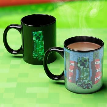 Paladone Minecraft Creeper термокружка, PP7975MCF, 300 мл, 800 г, керамика, изменение цвета при нагреве (PP7975MCF)