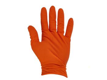 Geko Нитриловые перчатки SOLID GRIP G75201-XXL, 50 шт., XXL, оранжевые, 3D алмазная текстура (G75201-XXL)
