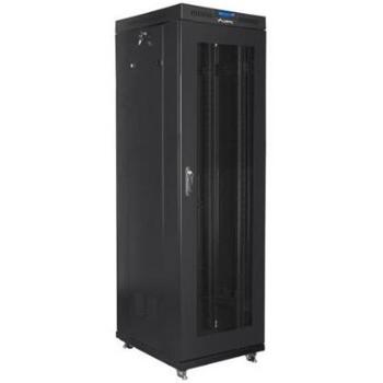 Lanberg стоящий шкаф Rack 19 42U FF01-6042-23BL, 600mm, 1000mm, 1200kg, перфорированная передняя дверь, ЖК-дисплей (FF01-6042-23BL)