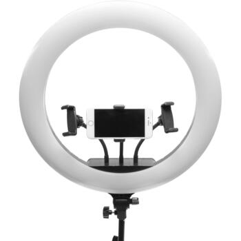 Rio LED gredza gaisma RL18-EU/1.2, 48W, 12V, 45cm, 2m statīvs, 3 gaismas krāsu režīmi, spilgtuma regulēšana (RL18-EU/1.2)