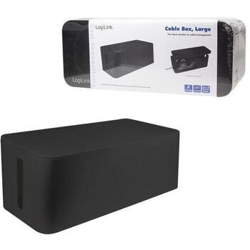 Logilink Kabelis Kaste KAB0062, 407x157x133.5mm, melna, plastmasa, atveres kabeļiem abās pusēs (KAB0062)