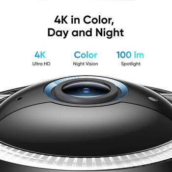 Умная камера безопасности 4G LTE Cam S330 Dome 4K высокое разрешение с солнечной панелью IP65 microSD до 128 ГБ T86P2321 Eufy (T86P2321)