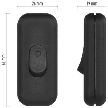 Emos Выключатель A1209, 2,5 A, 250 V, IP20, 1 кнопка провод, однополюсный, винтовой зажим, для кабеля H03VVH2-F, H05VVH2-F: 2 x 0 (A1209)