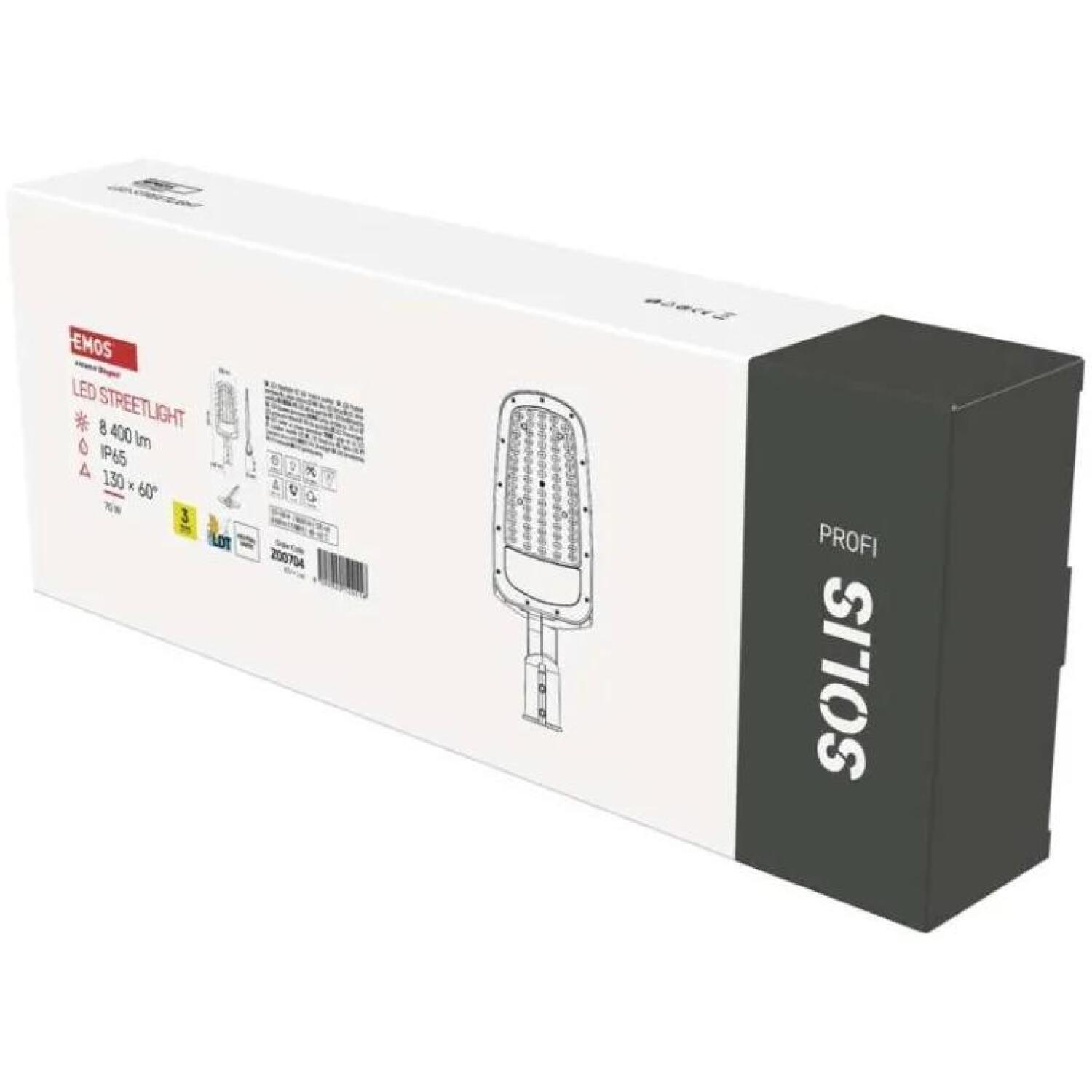 Emos LED уличный светильник SOLIS ZO0704, 70W, 8400 lm, нейтральный белый, IP65, 30 000 часов, 120 lm/W (ZO0704)
