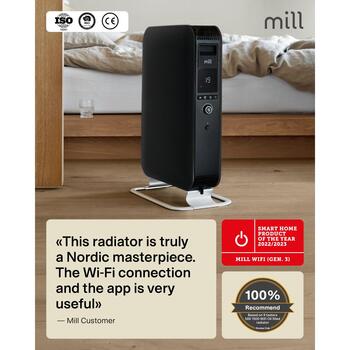 Mill Sildītājs OIL1500WIFI3 Black, 1500 W, līdz 22 m², 3 siltuma iestatījumi, WiFi, Bluetooth, termostats (OIL1500WIFI3 Black)