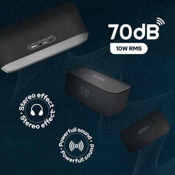 Nasa Bluetooth динамик/ будильник/ беспроводное зарядное устройство SPC800, 10W RMS, 5W беспроводная зарядка, Bluetooth 5.0 (SPC800)