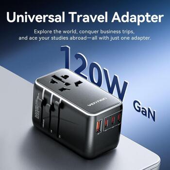 Adapter with Vention 100W charger 1xUSB-A 3xUSB-C (FJGB0)
